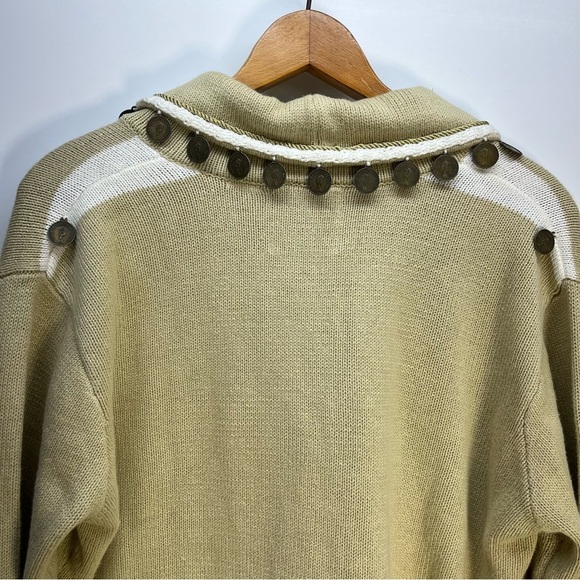 NWT Storybook Knits "Gold Fortune" Beige Cardigan w/Coin Accents Women’s Sz Med - Picture 8 of 10